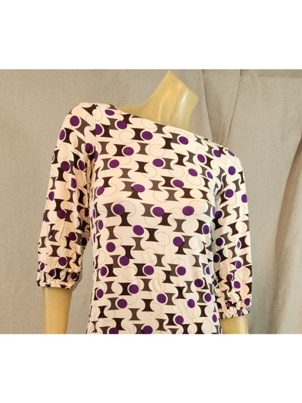 Hourglass Lilly White Boat Nck Short Slv Blouse Shirt Top Womens USED XS XSMALL - Picture 2 of 6